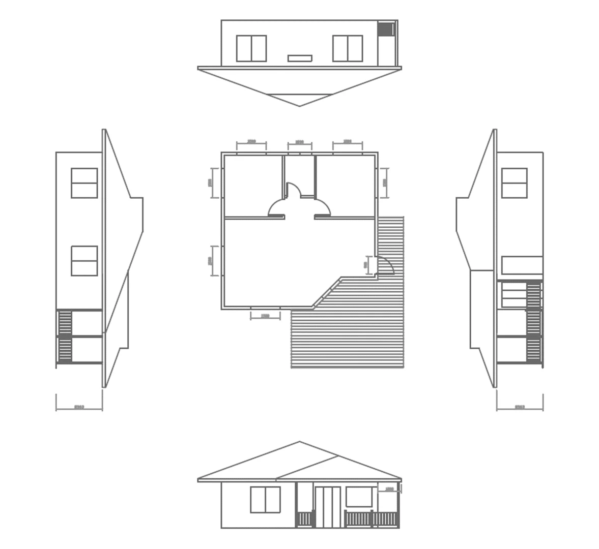 Vues AVANA - Maison en bois avec ossature acier de type F3 de 62 m²